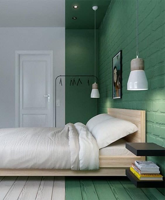 De la peinture verte pour une chambre pleine de charme