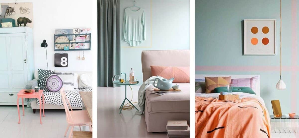 3 EXEMPLES vert d'eau couleur tendance